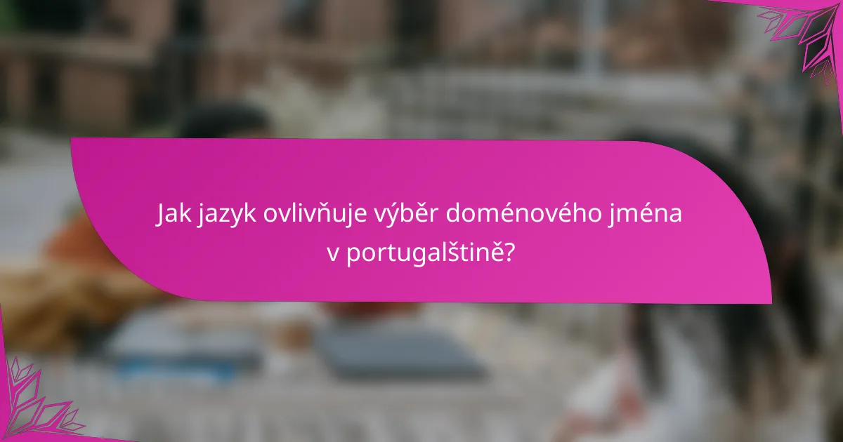 Jak jazyk ovlivňuje výběr doménového jména v portugalštině?