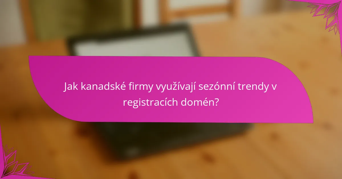 Jak kanadské firmy využívají sezónní trendy v registracích domén?