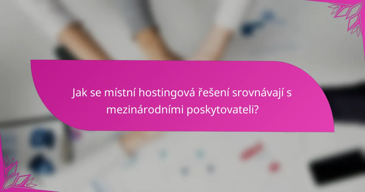 Jak se místní hostingová řešení srovnávají s mezinárodními poskytovateli?