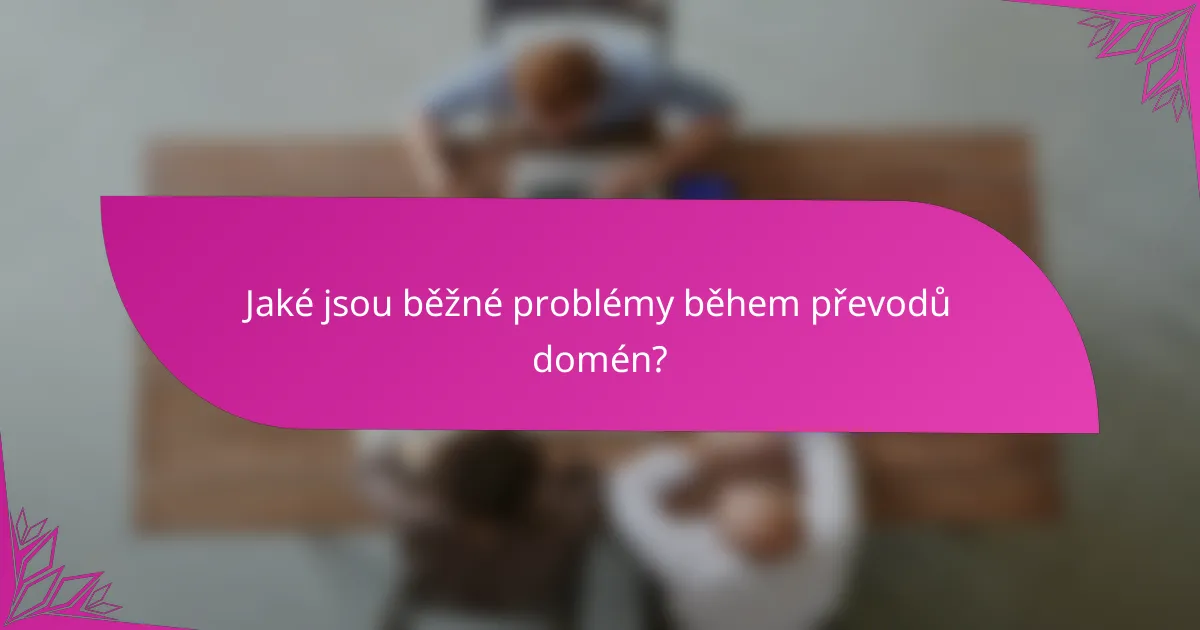 Jaké jsou běžné problémy během převodů domén?