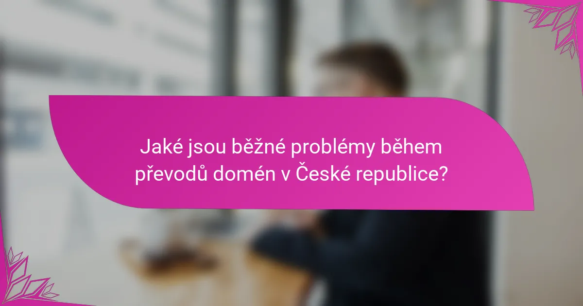 Jaké jsou běžné problémy během převodů domén v České republice?