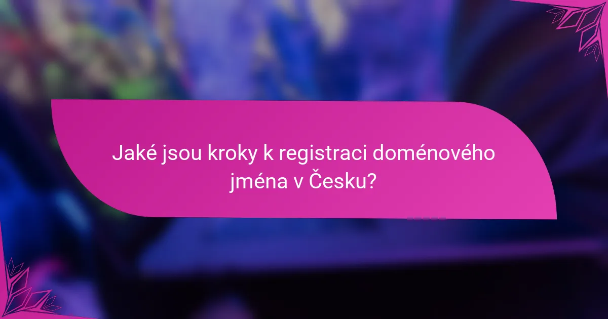 Jaké jsou kroky k registraci doménového jména v Česku?