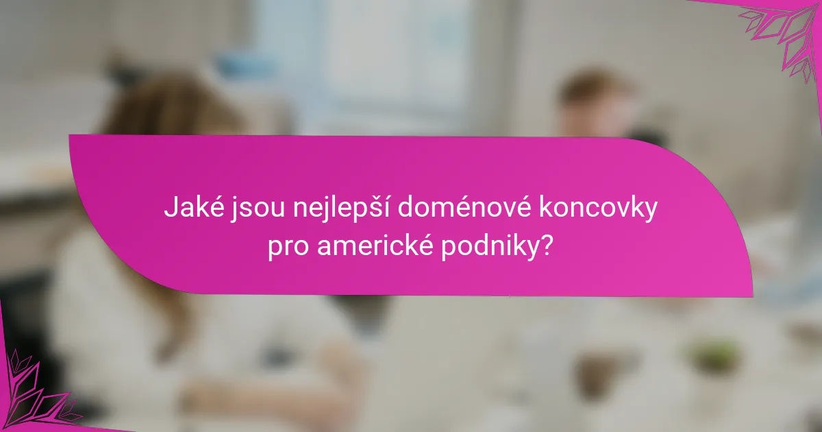 Jaké jsou nejlepší doménové koncovky pro americké podniky?